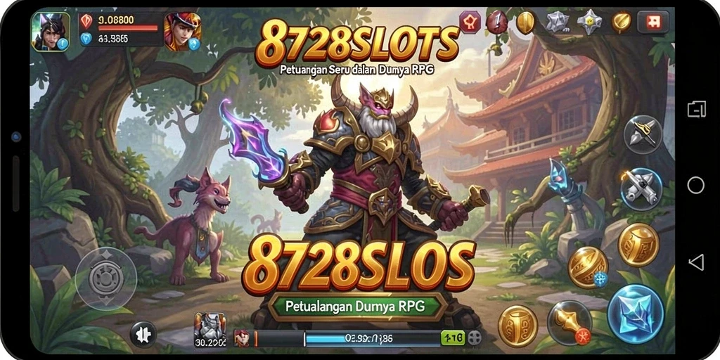Tampilan gameplay RPG yang menegangkan dan menarik di 8728SLOTS.