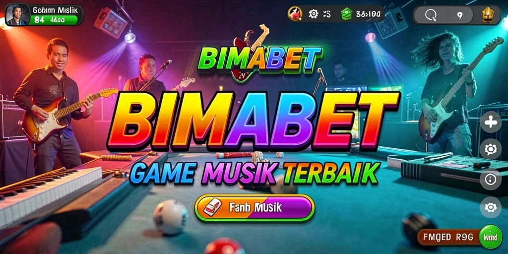 Screenshot utama BIMABET menampilkan gameplay musik yang seru dan interaktif.
