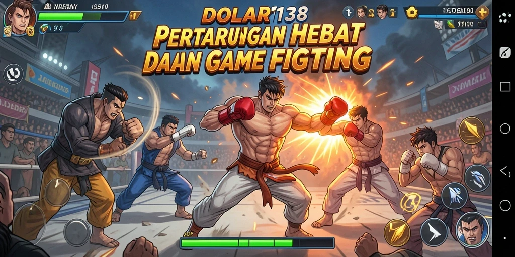 Tangkapan layar gameplay DOLAR138 menampilkan pertarungan seru dengan karakter unik.