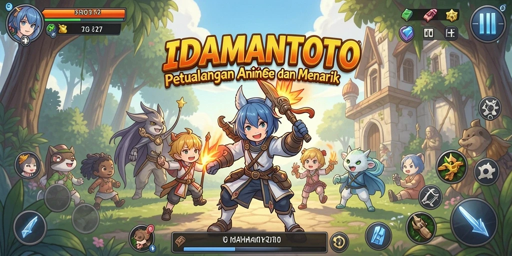 Screenshot gameplay IDAMANTOTO dengan aksi karakter Anime yang mendebarkan.