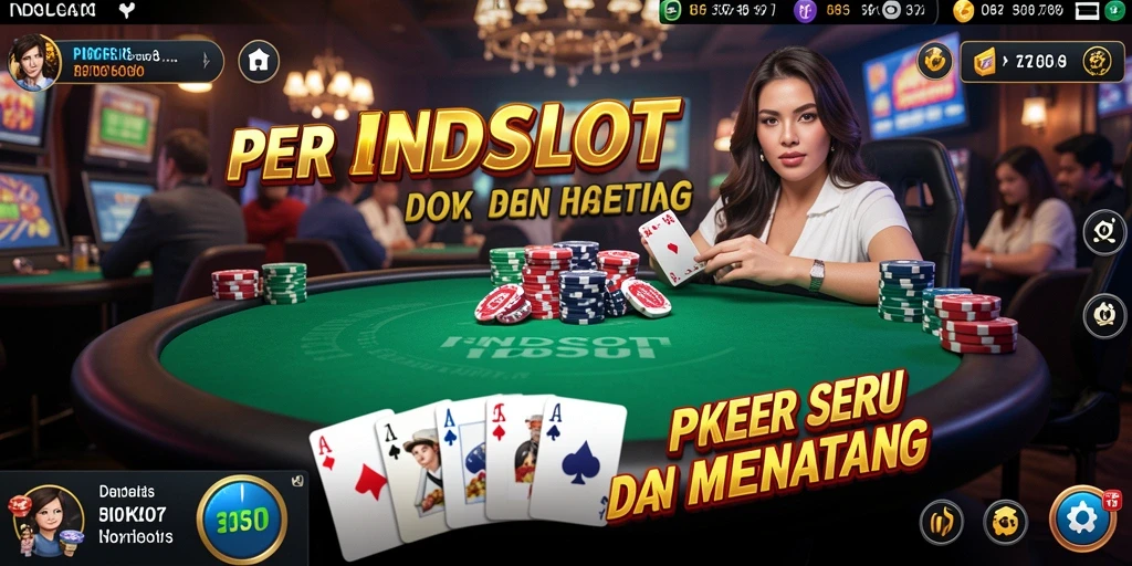 Tampilan layar permainan poker yang mengasyikkan di INDSLOT.