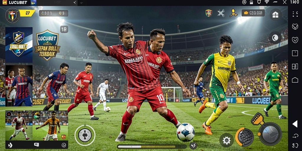 Gameplay LUCUBET yang seru dan interaktif dalam dunia sepak bola.