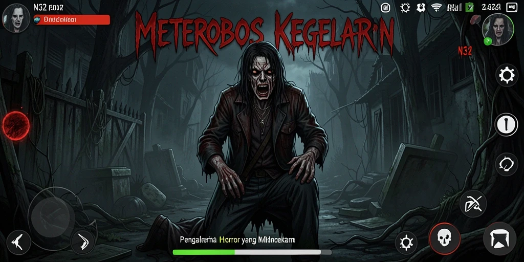 Tampilan screenshot gameplay N32 yang menegangkan dan misterius.