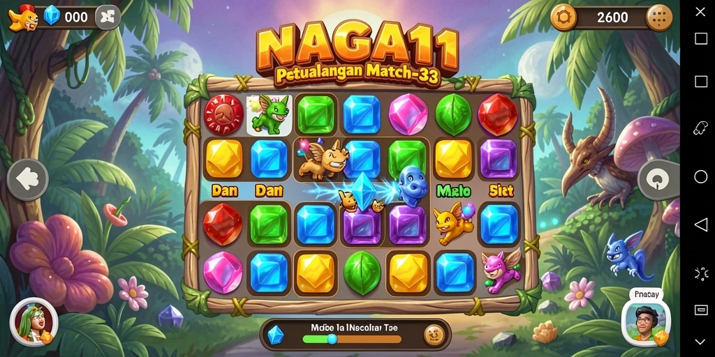 Gameplay seru NAGA11 dalam format Match-3 yang menarik.