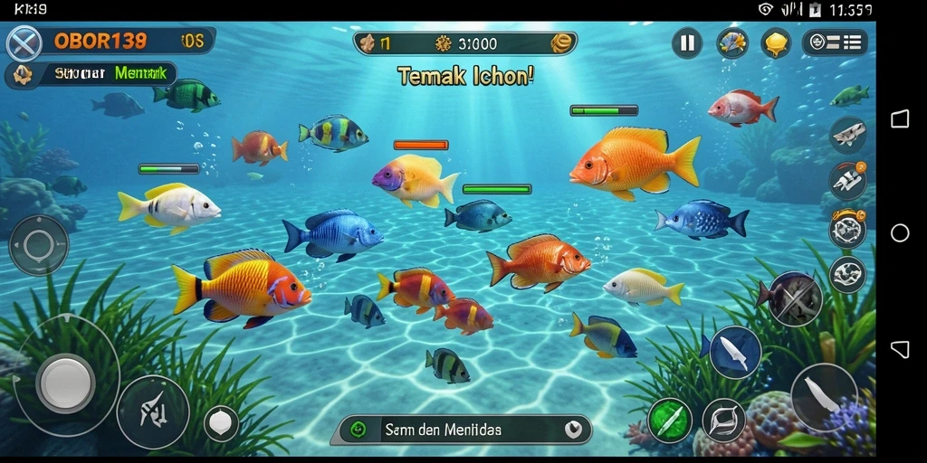 Tampilan gameplay seru dalam OBOR138 yang penuh aksi Tembak Ikan.