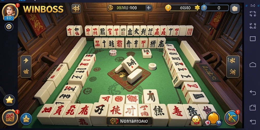 Gameplay seru WINBOSS dengan puzzle Mahjong yang menantang.