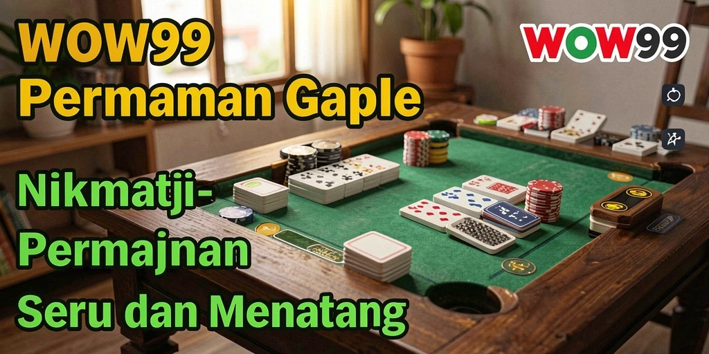 Screenshot menunjukkan gameplay seru gaple di WOW99.